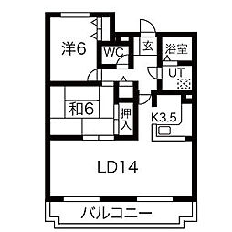 ハピネス八光 2LDKの間取図画像