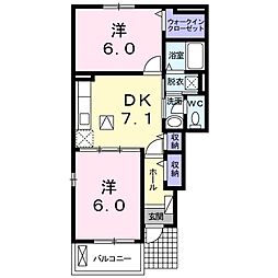ペスカ・トーレ 2DKの間取図画像
