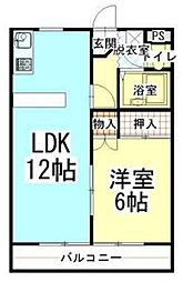 日昇コーポラス1 1LDKの間取図画像