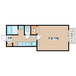 プレミール 1Kの間取図画像