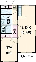 シャトー花久保 1LDKの間取図画像