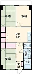 秋葉マンション 3階3DKの間取り