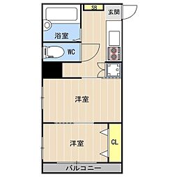 メゾンドシャワー通り 1LDKの間取図画像