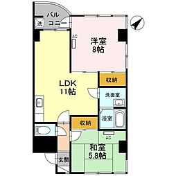 グランドール南高尾 2LDKの間取図画像