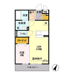 ベルテサクラ 1LDKの間取図画像