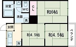 ジャスティス上屋敷 2階3Kの間取り