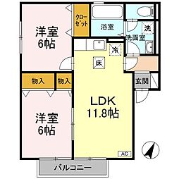 BAIENA 2LDKの間取図画像