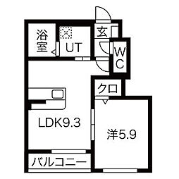 ルネワン 1LDKの間取図画像