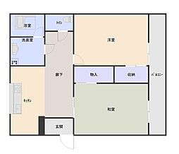 東武伊勢崎線 新伊勢崎駅 徒歩5分の賃貸マンション 1階2DKの間取り