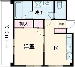 あんしん館 3階1DKの間取り