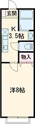 カサフロール壱番館 1Kの間取図画像