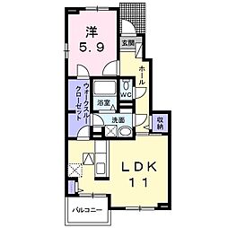 フェアリー・ローズ3 1LDKの間取図画像