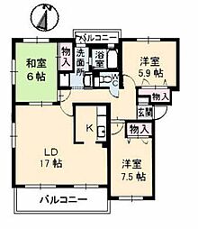 メゾン海老園　ＤＸ 1階3LDKの間取り