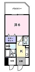 新横浜FSビル 1Kの間取図画像