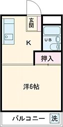 ジュネスアルーユ 1Kの間取図画像