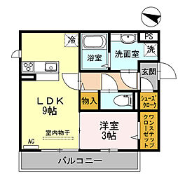 バークレー石津 1LDKの間取図画像