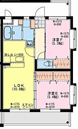 ヒカオオリエントマンション南館 2階2LDKの間取り