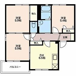 ディアス小泉 3DKの間取図画像