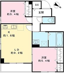 ベルグレイス 2LDKの間取図画像