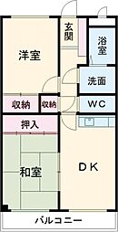 マンションウメノ 2DKの間取図画像