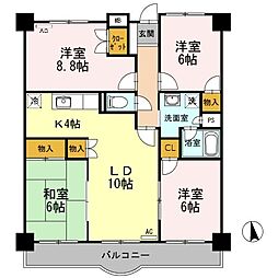 エザンス木之庄II 4階4LDKの間取り