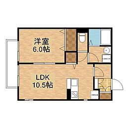 マリンサイド 1LDKの間取図画像