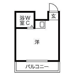 ヴァンベール原 ワンルームの間取図画像