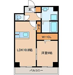 ヒューベストレジデンス東唐津駅 1LDKの間取図画像