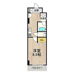 CITY SPIRE神戸元町I 13階1Kの間取り
