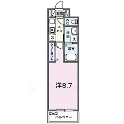 Ｂｏｓｃａｔｏ　Ｑ． 2階1Kの間取り