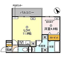 Clasist kurotsuchi 1LDKの間取図画像