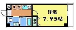 ディアネス西院 1階1Kの間取り