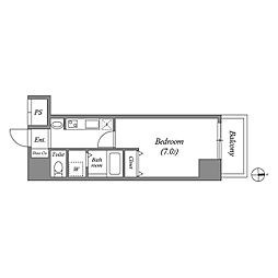 レジデンス名古屋千代田 11階1Kの間取り