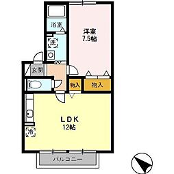 グランデール・1 1LDKの間取図画像