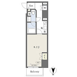 Ｃｏｍｆｏｒｔささしまライブ 6階1Kの間取り