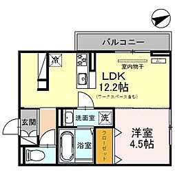 JR信越本線 三条駅 徒歩13分の賃貸アパート 2階1LDKの間取り