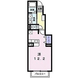 カルムメゾンA ワンルームの間取図画像