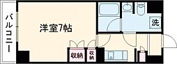 熊本市電A系統 水道町駅 徒歩6分の賃貸マンション 9階1Kの間取り