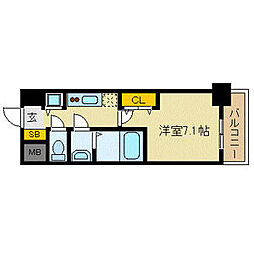 アドバンス京都ソナーレ 1Kの間取図画像