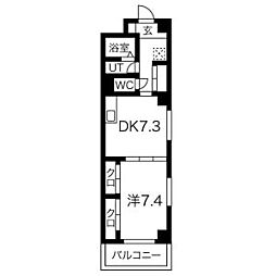 センチュリーパーク小碓 1DKの間取図画像