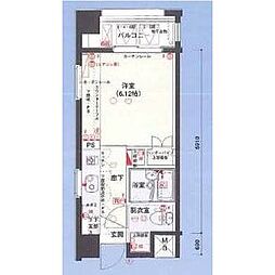 バージュアル武蔵小杉 408 4階1Kの間取り