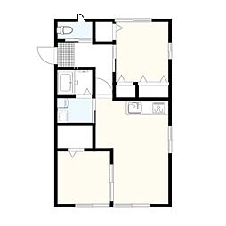 ルミエール貴船A 1階3DKの間取り