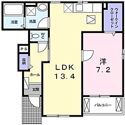 メゾン・ド・クレール 1LDKの間取図画像