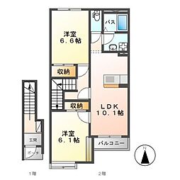 ウイングコートA 2LDKの間取図画像