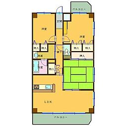 ライオンズマンション佐古六番町 9階3LDKの間取り