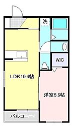 スペランツァ白河 1LDKの間取図画像