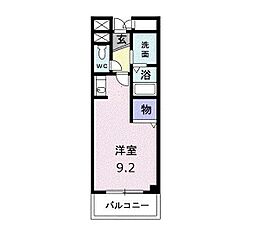 ランブラン ワンルームの間取図画像