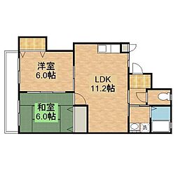 アパートメントＡＢＥ 1階2LDKの間取り