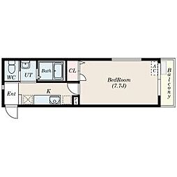 ファースト一本杉 3階1Kの間取り