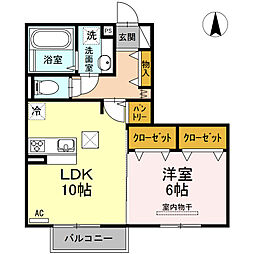 ロイジエントパークス広野A 1LDKの間取図画像